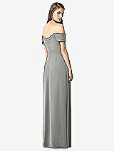 Rear View Thumbnail - Chelsea Gray Off-the-Shoulder Ruched Chiffon Maxi Dress - Alessia
