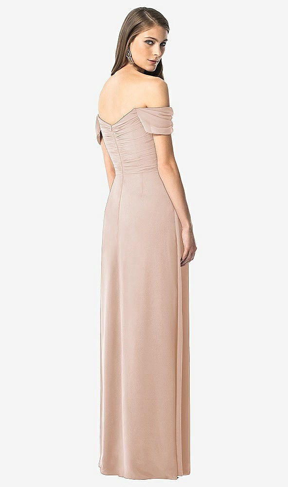 Back View - Cameo Off-the-Shoulder Ruched Chiffon Maxi Dress - Alessia
