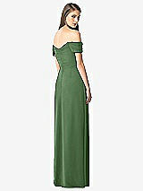 Rear View Thumbnail - Vineyard Green Off-the-Shoulder Ruched Chiffon Maxi Dress - Alessia