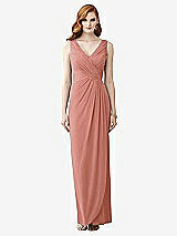 Front View Thumbnail - Desert Rose Sleeveless Draped Faux Wrap Maxi Dress - Dahlia