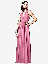 Front View Thumbnail - Orchid Pink Ruched Halter Open-Back Maxi Dress - Jada