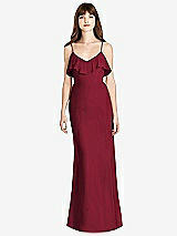 Front View Thumbnail - Burgundy Ruffle-Trimmed Backless Maxi Dress