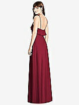 Rear View Thumbnail - Burgundy Ruffle-Trimmed Backless Maxi Dress