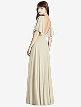 Front View Thumbnail - Champagne Split Sleeve Backless Maxi Dress - Lila