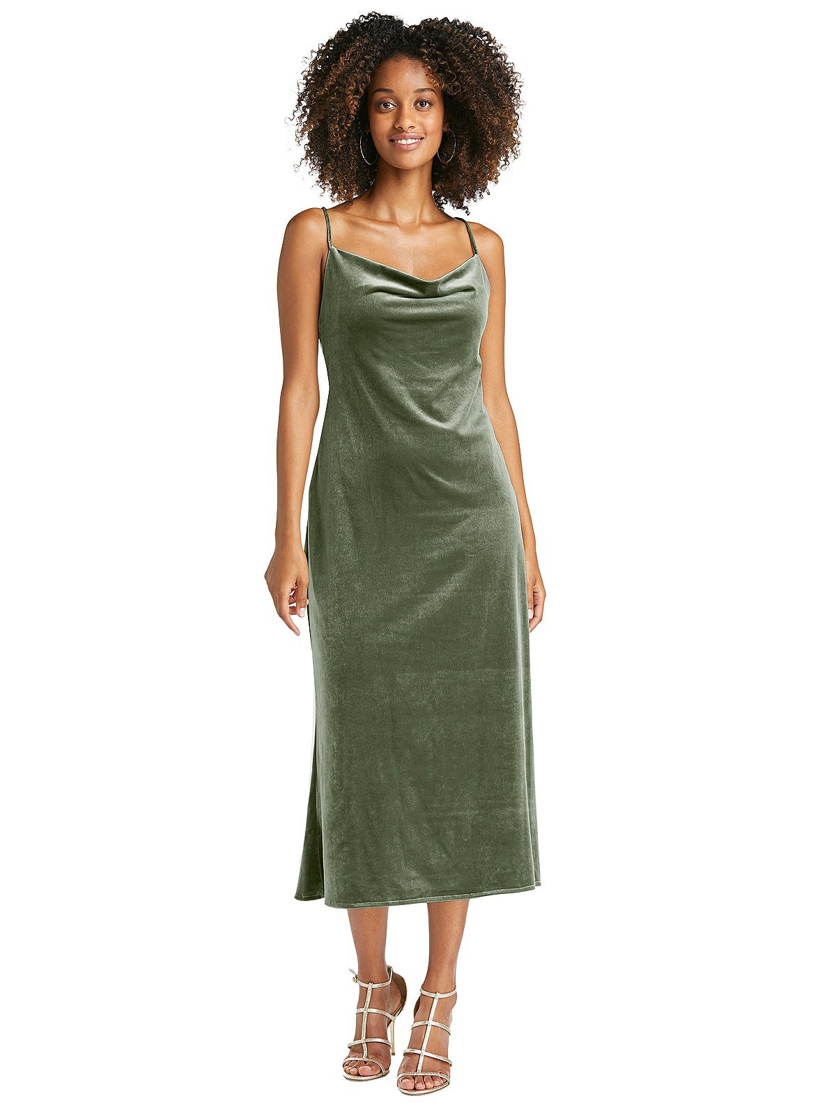 sage green slip dress