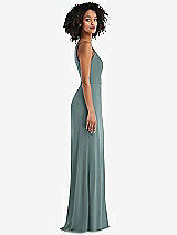 Alt View 2 Thumbnail - Icelandic Skinny One-Shoulder Trumpet Gown with Front Slit