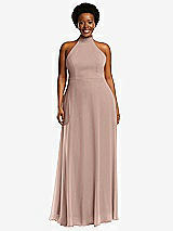 Front View Thumbnail - Bliss High Neck Halter Backless Maxi Dress
