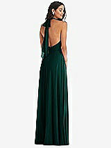 Alt View 4 Thumbnail - Evergreen High Neck Halter Backless Maxi Dress