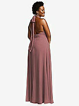 Rear View Thumbnail - Rosewood High Neck Halter Backless Maxi Dress