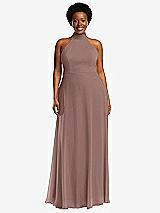 Front View Thumbnail - Sienna High Neck Halter Backless Maxi Dress
