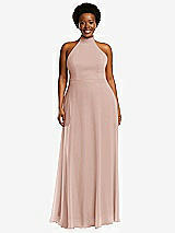 Front View Thumbnail - Toasted Sugar High Neck Halter Backless Maxi Dress