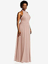 Side View Thumbnail - Toasted Sugar High Neck Halter Backless Maxi Dress