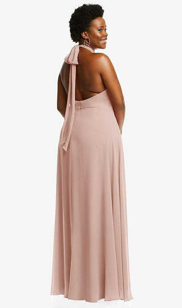 Back View - Toasted Sugar High Neck Halter Backless Maxi Dress