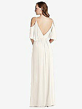 Rear View Thumbnail - Ivory Convertible Cold-Shoulder Draped Wrap Maxi Dress