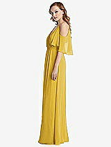 Side View Thumbnail - Marigold Convertible Cold-Shoulder Draped Wrap Maxi Dress