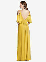 Rear View Thumbnail - Marigold Convertible Cold-Shoulder Draped Wrap Maxi Dress