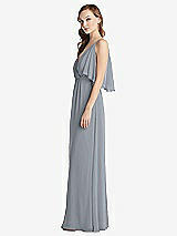 Alt View 2 Thumbnail - Platinum Convertible Cold-Shoulder Draped Wrap Maxi Dress