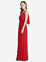 Alt View 2 Thumbnail - Parisian Red Convertible Cold-Shoulder Draped Wrap Maxi Dress