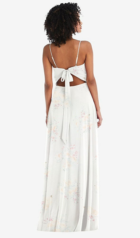 Back View - Spring Fling Tie-Back Cutout Maxi Dress with Front Slit