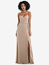 Front View Thumbnail - Topaz Tie-Back Cutout Maxi Dress with Front Slit