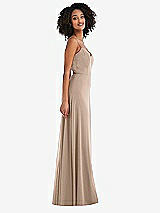 Side View Thumbnail - Topaz Tie-Back Cutout Maxi Dress with Front Slit