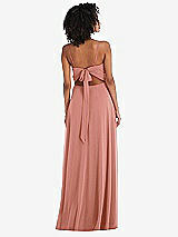 Rear View Thumbnail - Desert Rose Tie-Back Cutout Maxi Dress with Front Slit