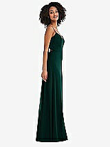 Side View Thumbnail - Evergreen Tie-Back Cutout Maxi Dress with Front Slit