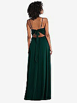 Rear View Thumbnail - Evergreen Tie-Back Cutout Maxi Dress with Front Slit