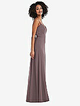 Side View Thumbnail - French Truffle Tie-Back Cutout Maxi Dress with Front Slit