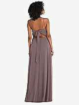 Rear View Thumbnail - French Truffle Tie-Back Cutout Maxi Dress with Front Slit