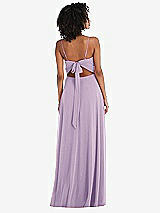 Rear View Thumbnail - Pale Purple Tie-Back Cutout Maxi Dress with Front Slit