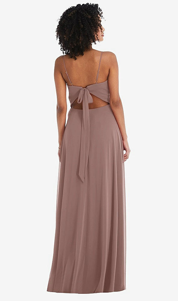 Back View - Sienna Tie-Back Cutout Maxi Dress with Front Slit