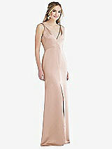 Front View Thumbnail - Cameo Twist Strap Maxi Slip Dress with Front Slit - Neve