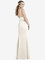 Rear View Thumbnail - Ivory Twist Strap Maxi Slip Dress with Front Slit - Neve