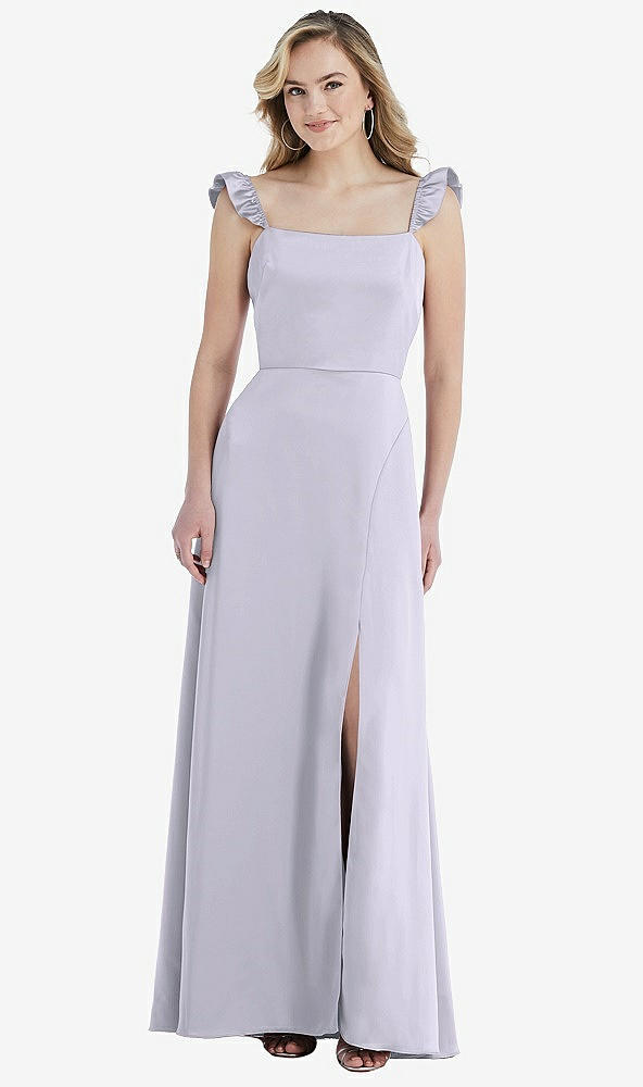Front View - Silver Dove Ruffled Sleeve Tie-Back Maxi Dress