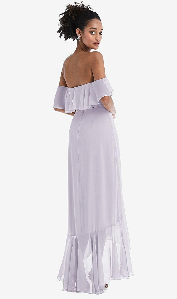 Back View - Moondance Off-the-Shoulder Ruffled High Low Maxi Dress
