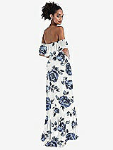 Rear View Thumbnail - Indigo Rose Off-the-Shoulder Ruffled High Low Maxi Dress