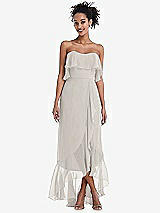 Alt View 1 Thumbnail - Oyster Off-the-Shoulder Ruffled High Low Maxi Dress