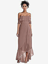 Front View Thumbnail - Sienna Off-the-Shoulder Ruffled High Low Maxi Dress