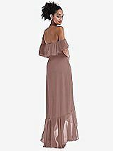 Rear View Thumbnail - Sienna Off-the-Shoulder Ruffled High Low Maxi Dress