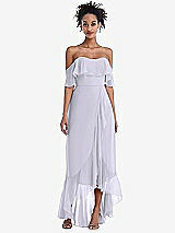 Front View Thumbnail - Silver Dove Off-the-Shoulder Ruffled High Low Maxi Dress