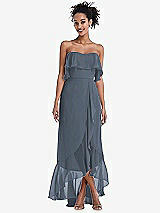 Alt View 1 Thumbnail - Silverstone Off-the-Shoulder Ruffled High Low Maxi Dress
