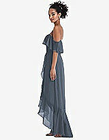 Side View Thumbnail - Silverstone Off-the-Shoulder Ruffled High Low Maxi Dress