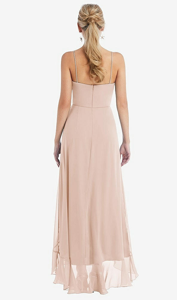 Back View - Cameo Scoop Neck Ruffle-Trimmed High Low Maxi Dress