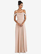 Front View Thumbnail - Cameo Off-the-Shoulder Draped Neckline Maxi Dress