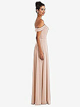 Side View Thumbnail - Cameo Off-the-Shoulder Draped Neckline Maxi Dress
