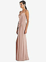 Alt View 2 Thumbnail - Toasted Sugar Cowl-Neck Draped Wrap Maxi Dress with Front Slit