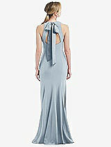 Front View Thumbnail - Mist & Mist Cutout Open-Back Halter Maxi Dress with Scarf Tie