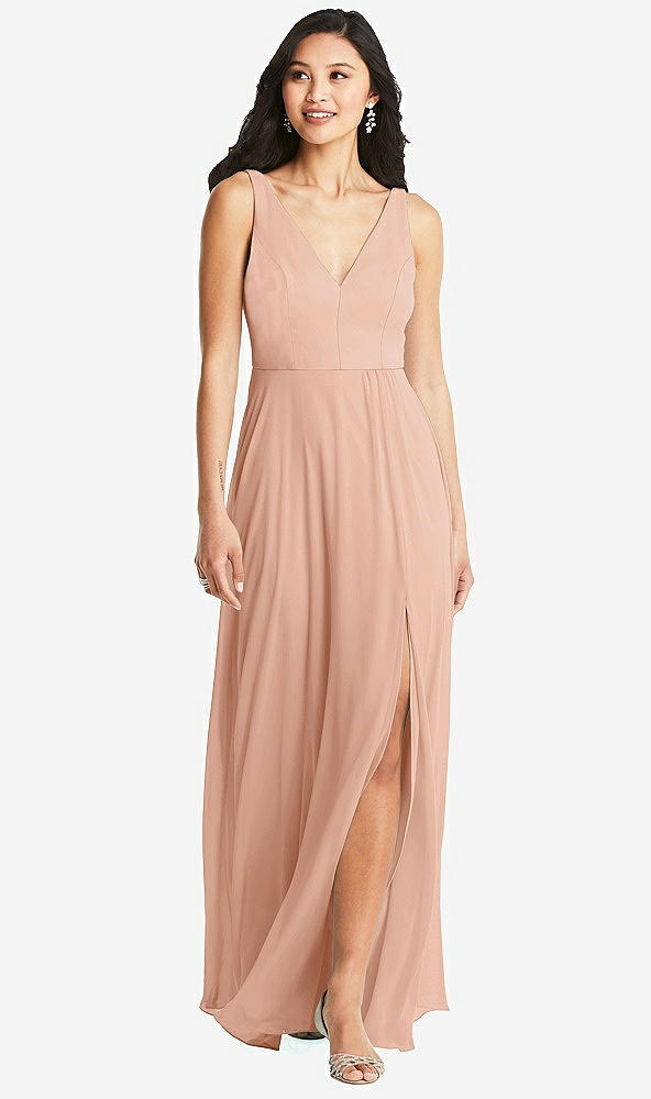Front View - Pale Peach Bella Bridesmaids Dress BB131