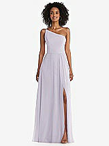 Front View Thumbnail - Moondance One-Shoulder Chiffon Maxi Dress with Shirred Front Slit